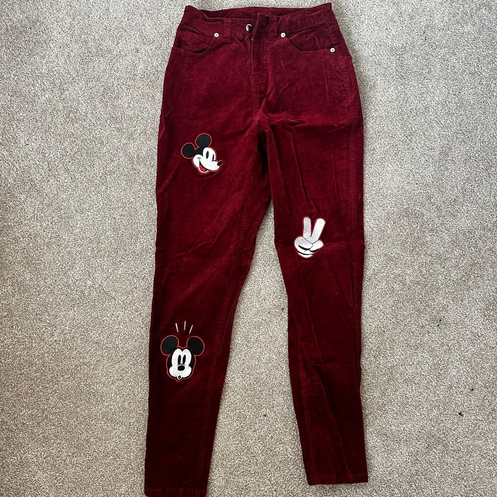 Disney Mickey Mouse Red Corduroy Pants Hot Topic size 1